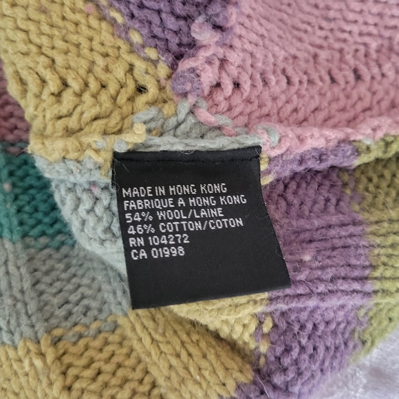 Spanner Argyle Easter Wool Blend Turtleneck Sweater sz S - Picture 9 of 10